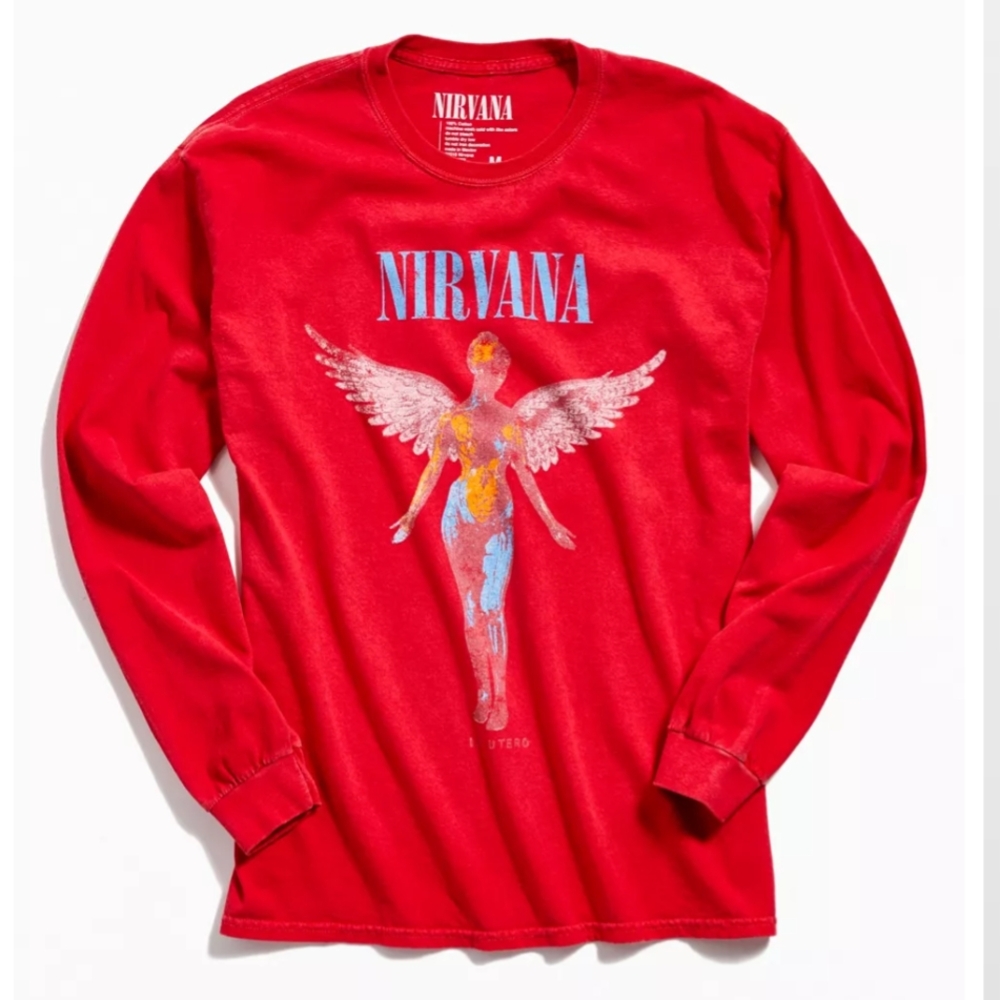 NIRVANA Red Long Sleeve Tee